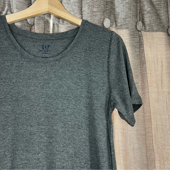 Gap Gray Short Sleeve Crew Neck Maternity Tee Shirt Size Large - Picture 4 of 11